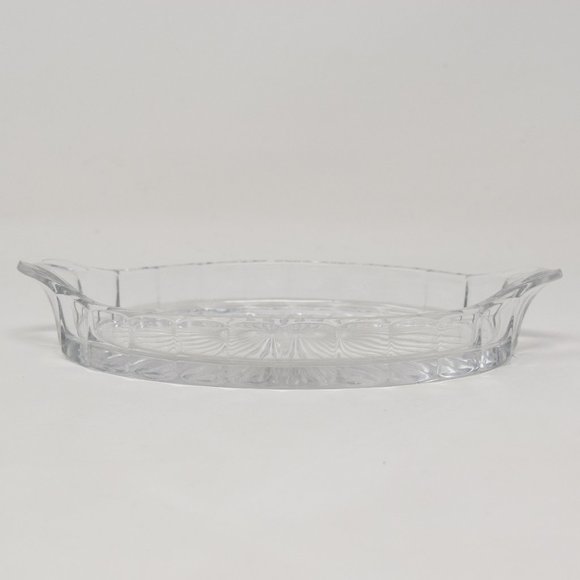 Vintage USA Heisey Glass Starburst Oval Relish Dish Clear Handle Diamond H - Picture 5 of 15